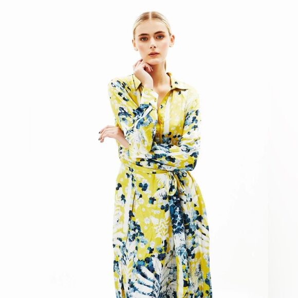 Falguni Shane Peacock Yellow Divine Long Maxi Dress, NWT, Size M - Picture 16 of 16